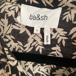 Ba&sh Black and Cream Floral Top